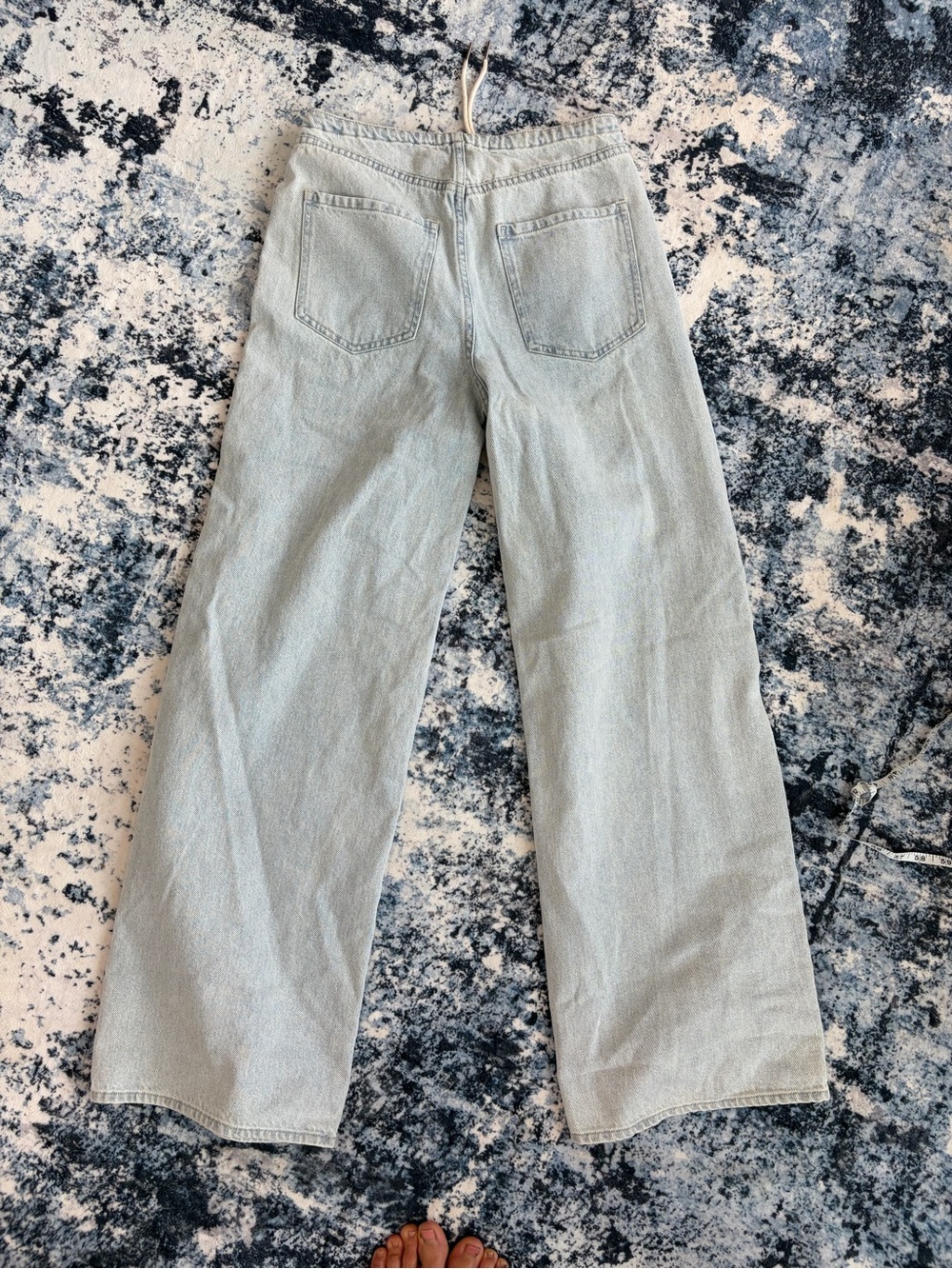 DAZE Drawstring Wide Leg Jeans 24 | Viral Still Here Cool Jean Dupe - Picture 3 of 7